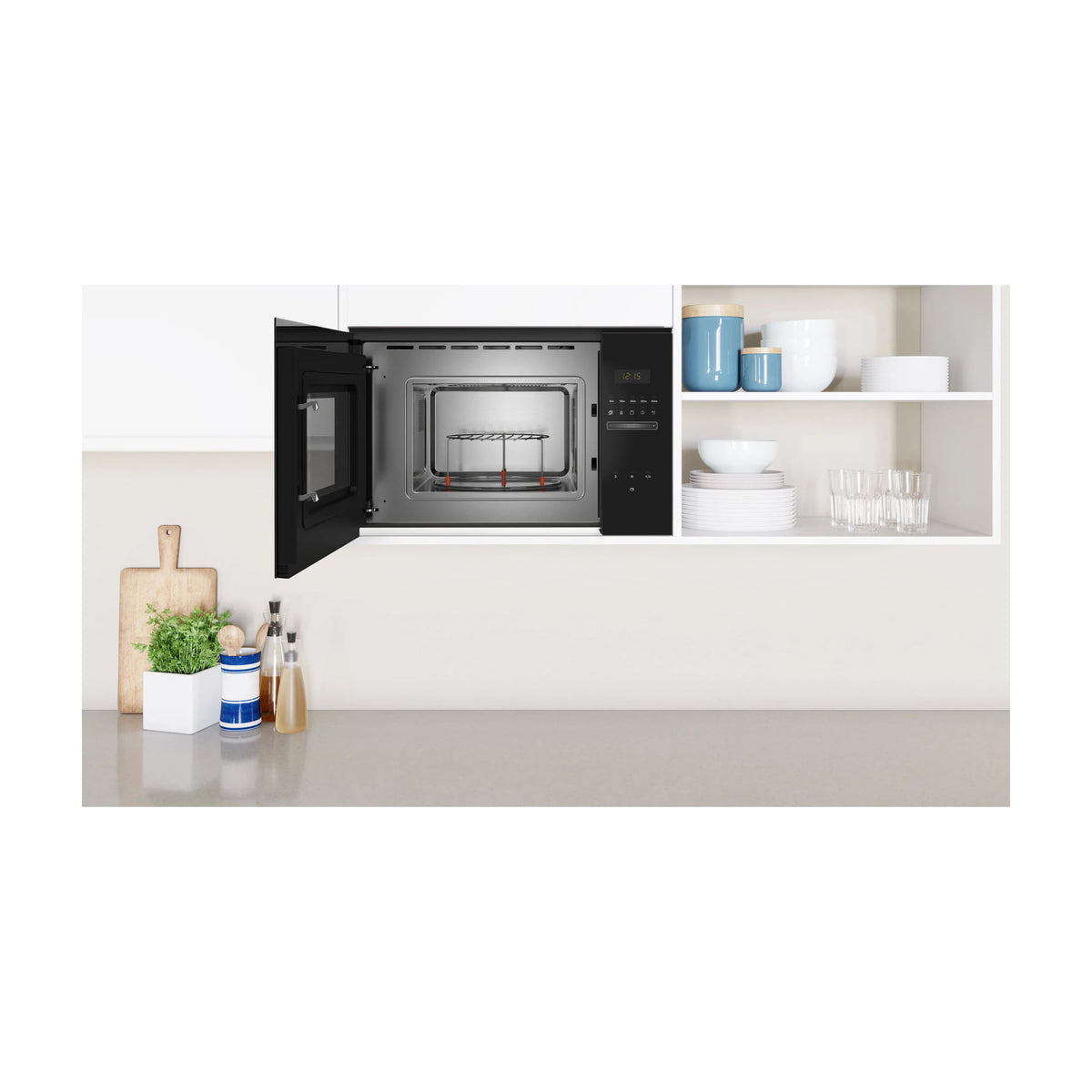 Microondas integrable Balay 3CG5172N2 con grill, 20 l y cristal negro