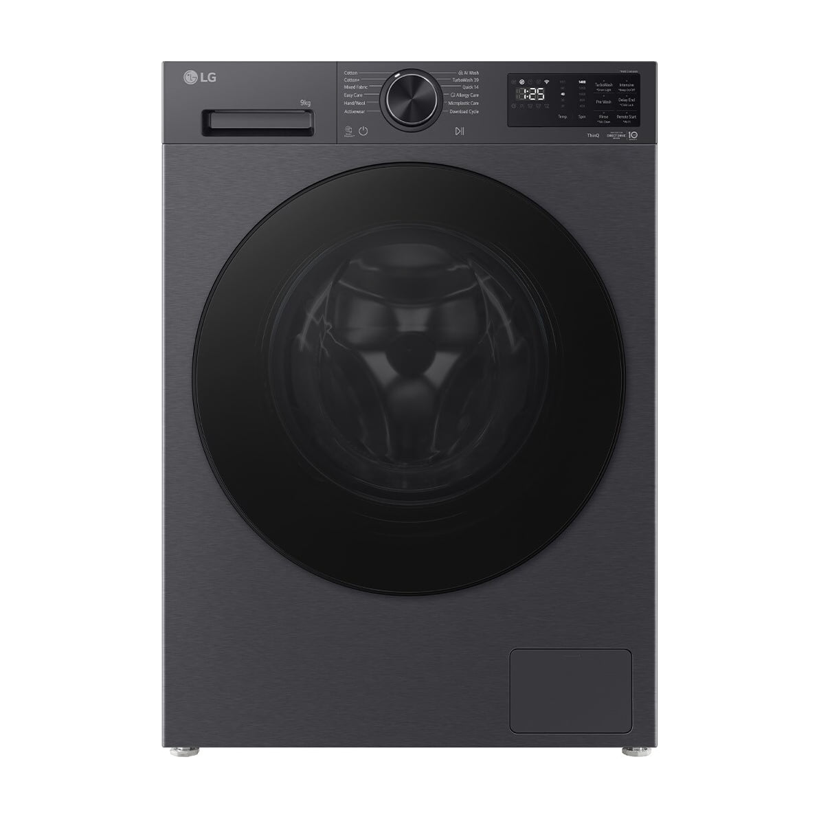 Lavadora de carga frontal LG F4X5009TBB de 9 kg con vapor y Wi-Fi