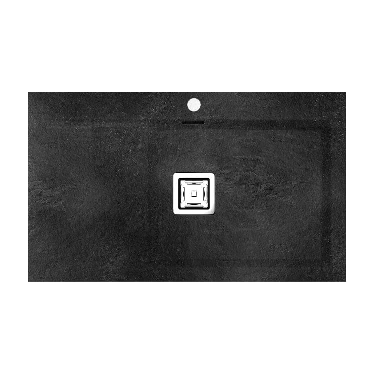Fregadero Poalgi Kobus 86 Basalt negro con escurridor izquierdo