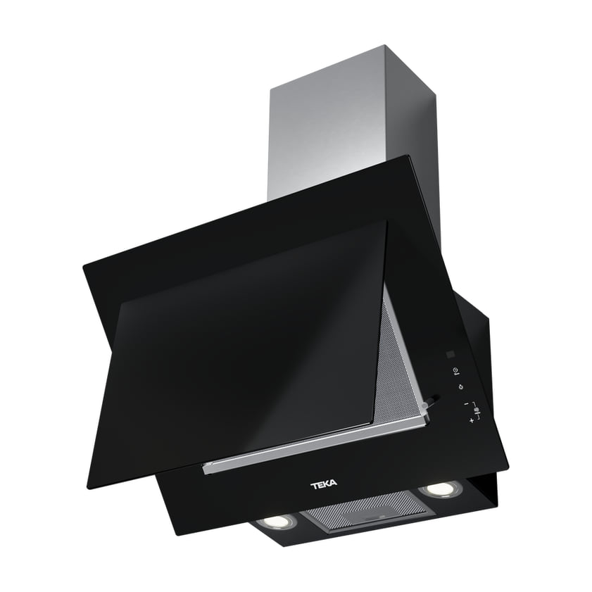 Campana decorativa Teka DVT Pro 68660 TBS BK de 60 cm, cristal negro