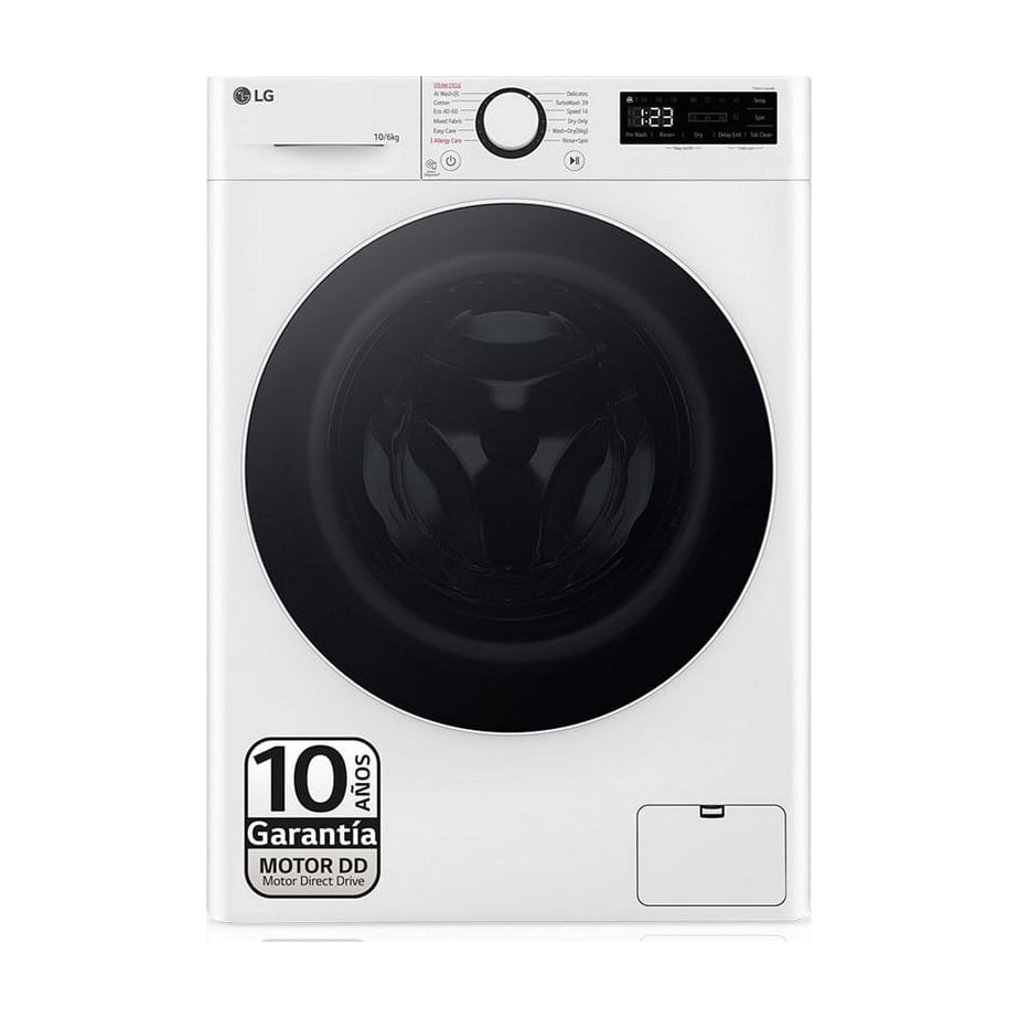 Lavasecadora LG F4DR6010A0W de 10/6 kg con vapor Steam