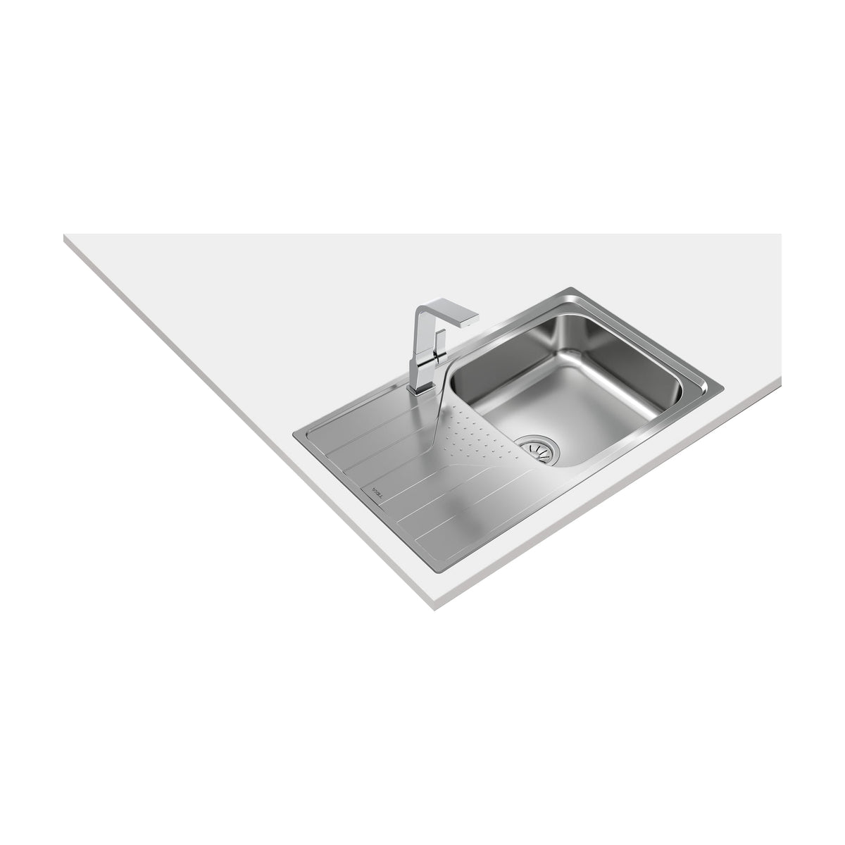 Fregadero Teka Universe 50 T-XP 1C 1E Max de inox, reversible con escurridor