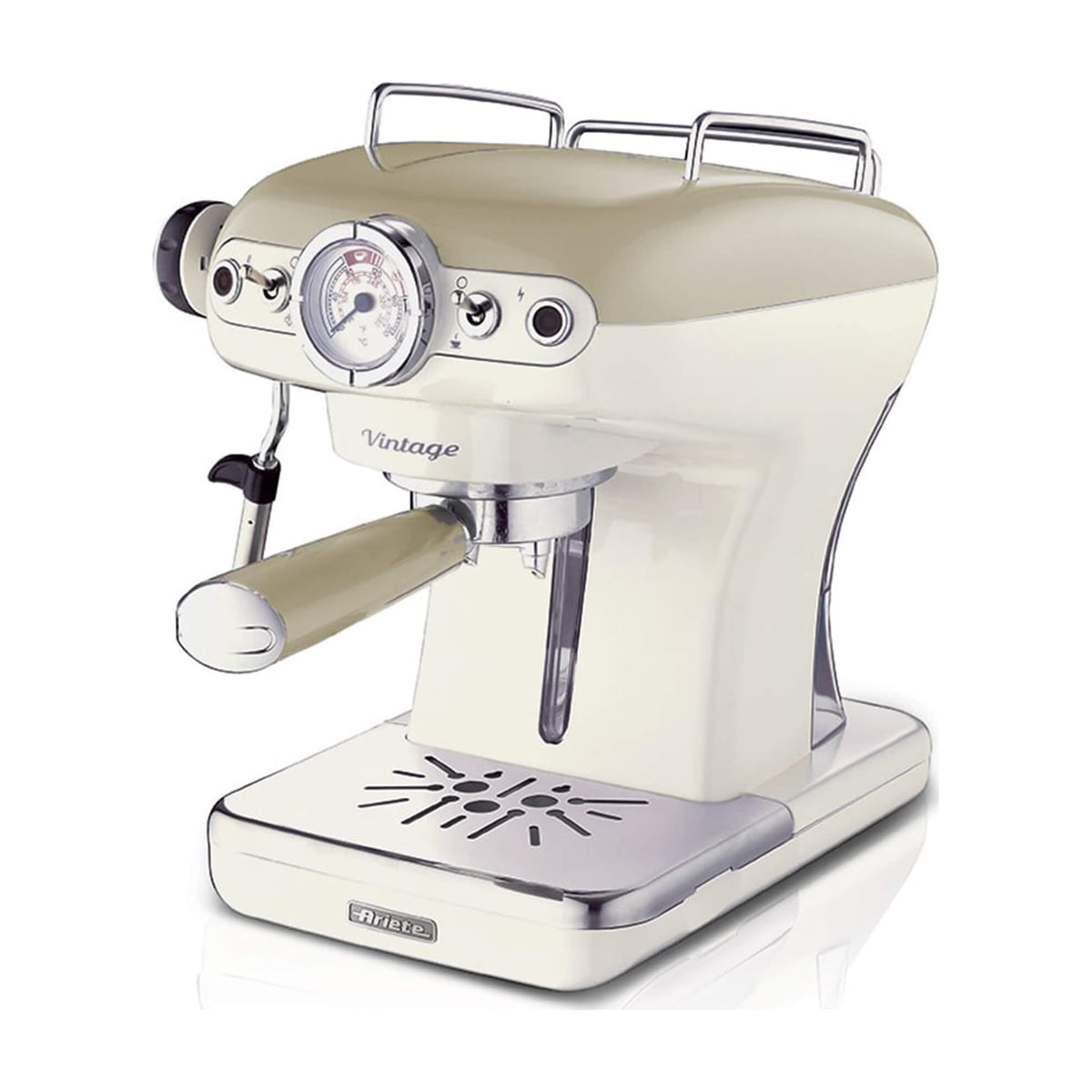 Cafetera espresso Ariete Vintage 1389/13 beige, 15 bar y 850 W