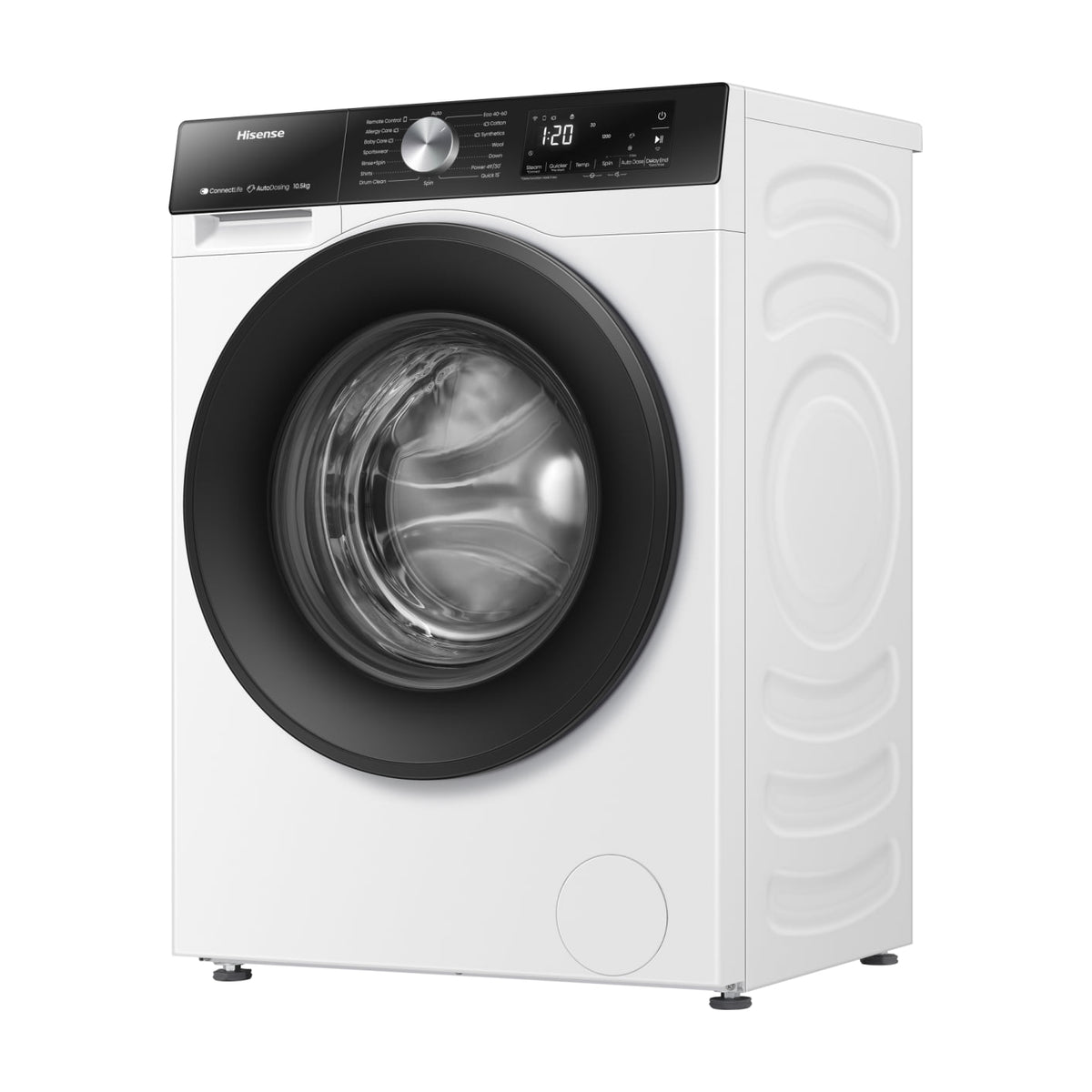 Lavadora Hisense WF3S1045BW3 de 10,5 kg y 1400 rpm
