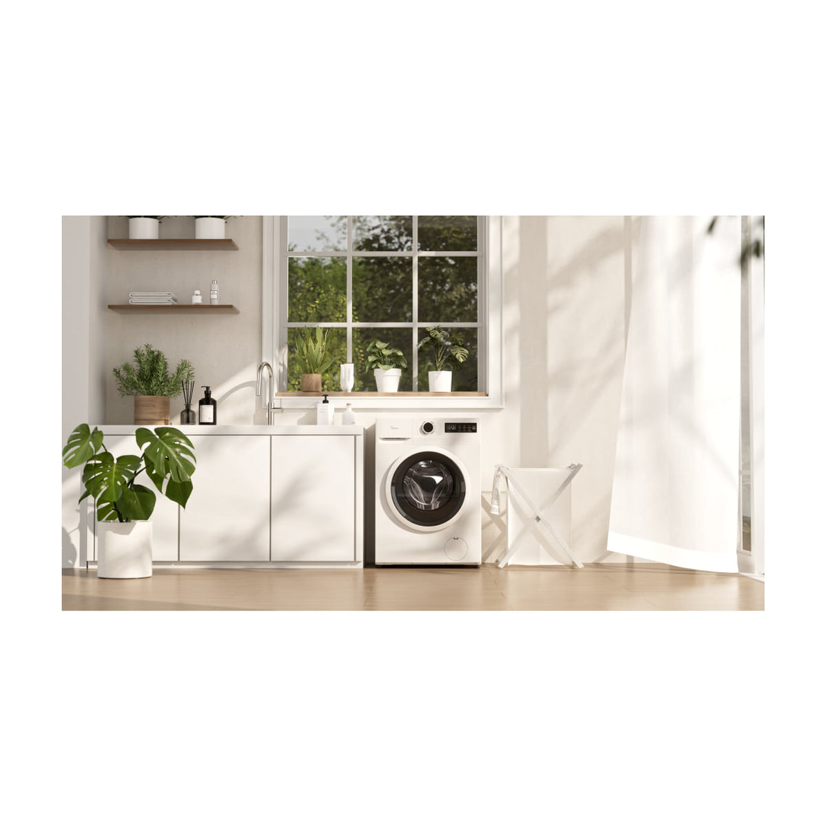 Lavadora Midea MF110W100BA10/W-ES de 10 kg y 1400 rpm
