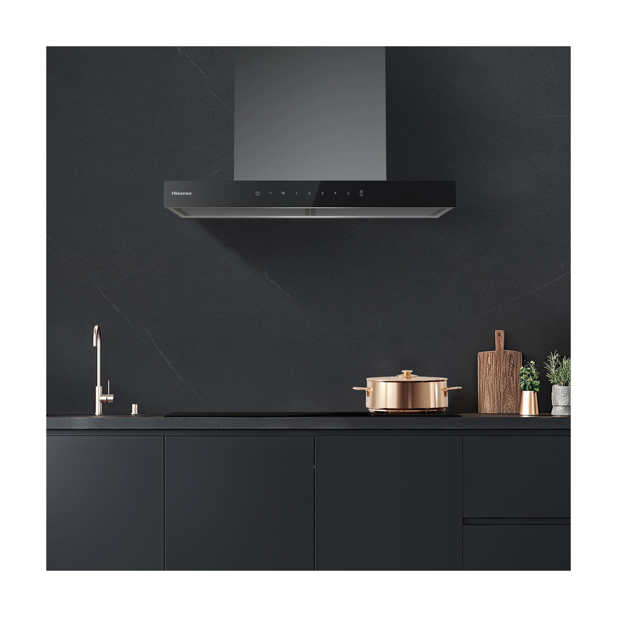 Campana decorativa Hisense CH6T6226XGB de 60 cm en inox con Hood Sync