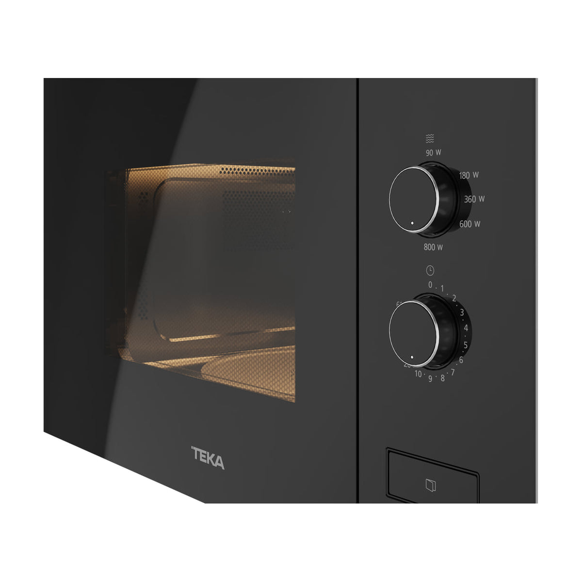 Microondas integrable Teka ML 820 FI BK de 20 l y 800 W, cristal negro