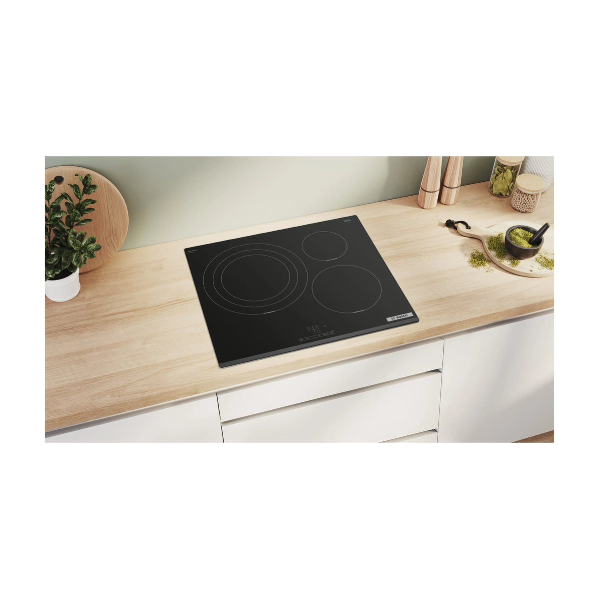 Placa de inducción Bosch PID631BB5E de 60 cm con 3 zonas y bisel delantero