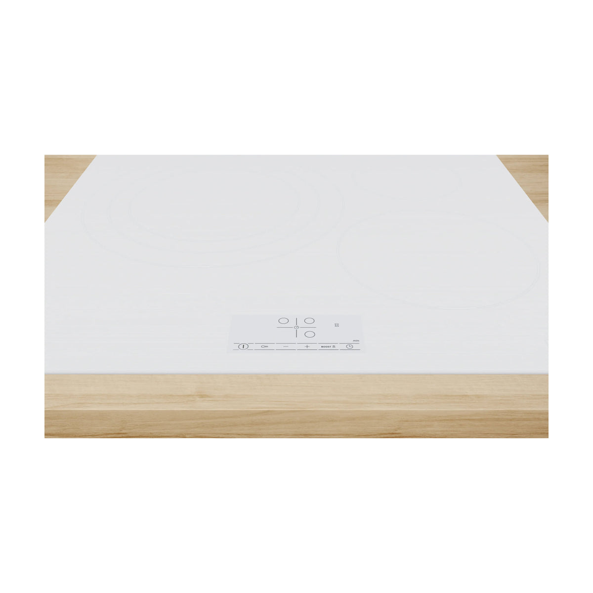 Placa de inducción Bosch PID612BB1E blanca, 3 zonas y zona triple de 32 cm
