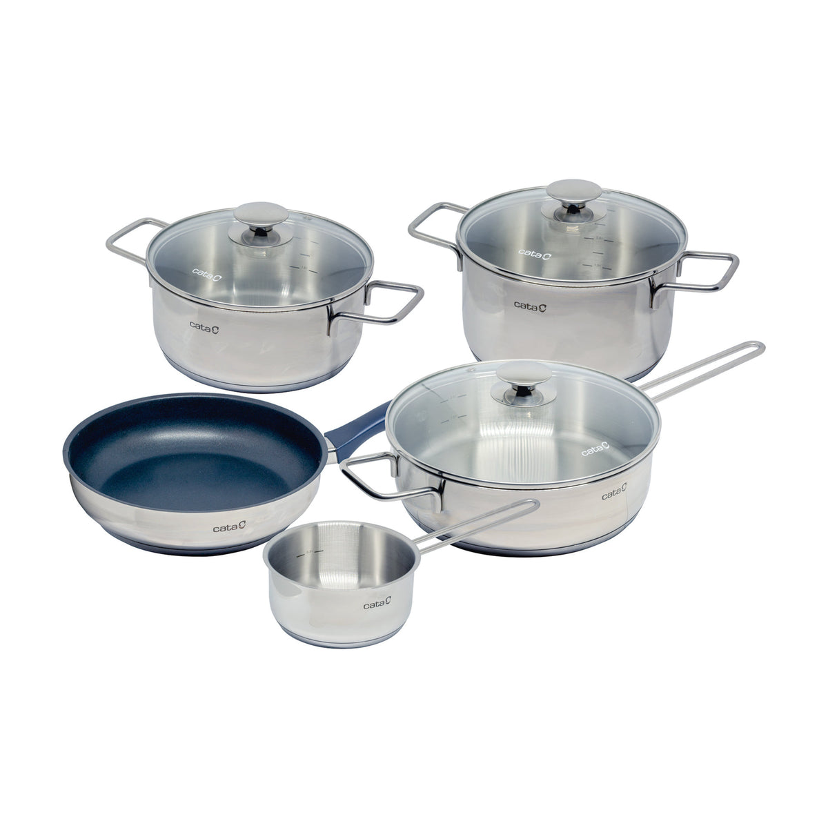 Batería de cocina Cata Set New York de 5 piezas, acero inoxidable e inducción