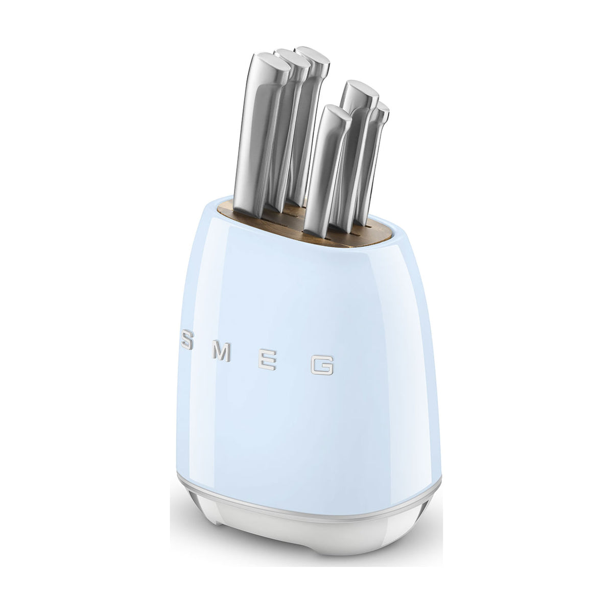 Bloque de cuchillos Smeg KBSF02PB con 6 cuchillos, azul pastel