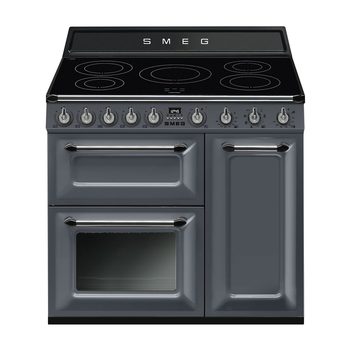 Cocina de inducción Smeg TR93IGR2 de 90 cm, gris pizarra