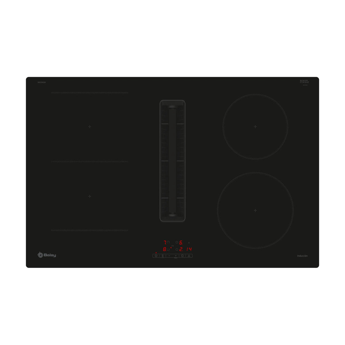 Placa de inducción con extractor Balay 3EBC983ER, 80 cm, sin perfiles