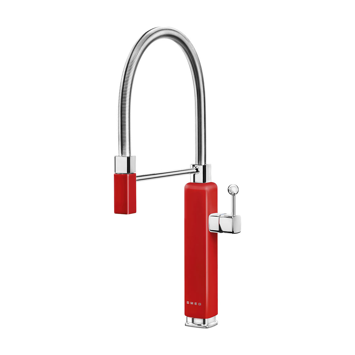 Grifo de cocina Smeg MDF50RD monomando rojo, giro de 360°