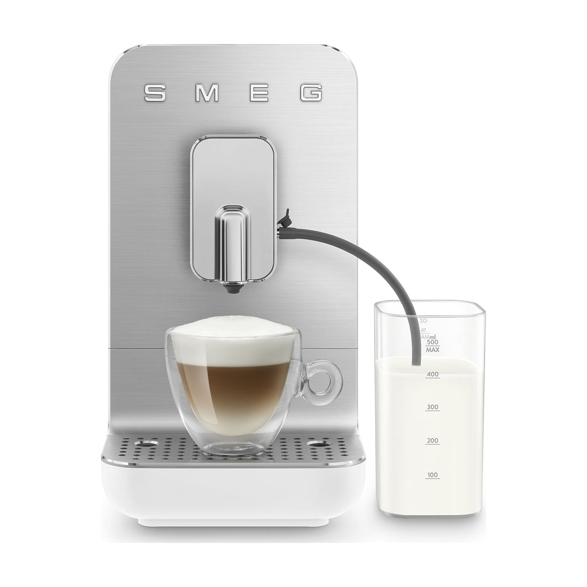 Cafetera superautomática Smeg BCC13WHMEU blanca, 19 bar y sistema de leche