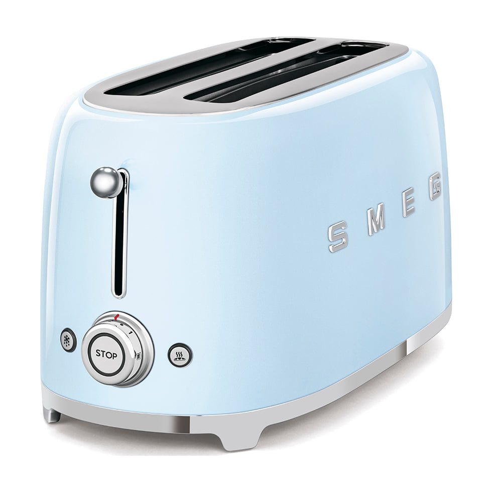 Tostadora Smeg TSF02PBEU de 4 rebanadas, 1500 W, azul celeste