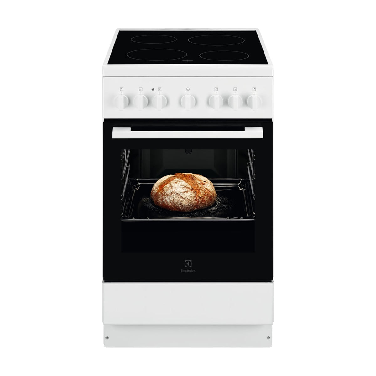 Cocina vitrocerámica Electrolux LKR500066W con 4 zonas y horno de 60 l