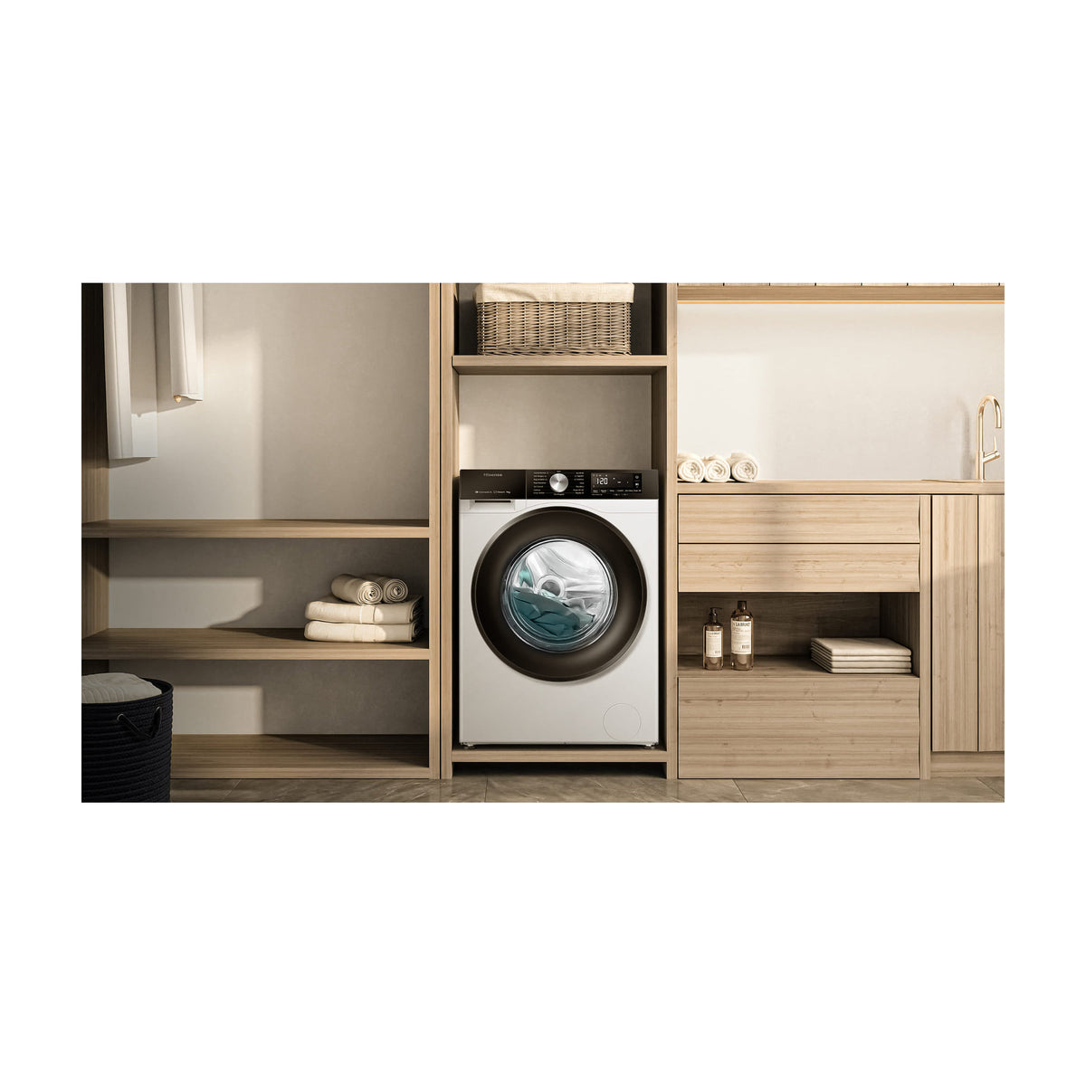 Lavadora Hisense WF3S9043BW3 de 9 kg y 1400 rpm