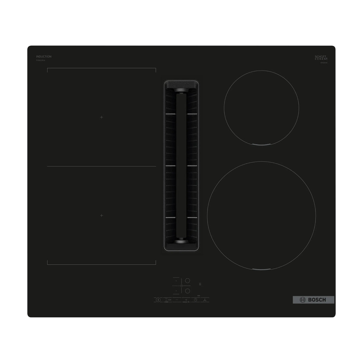 Placa de inducción con extractor Bosch PVS611B16E de 60 cm y 4 zonas