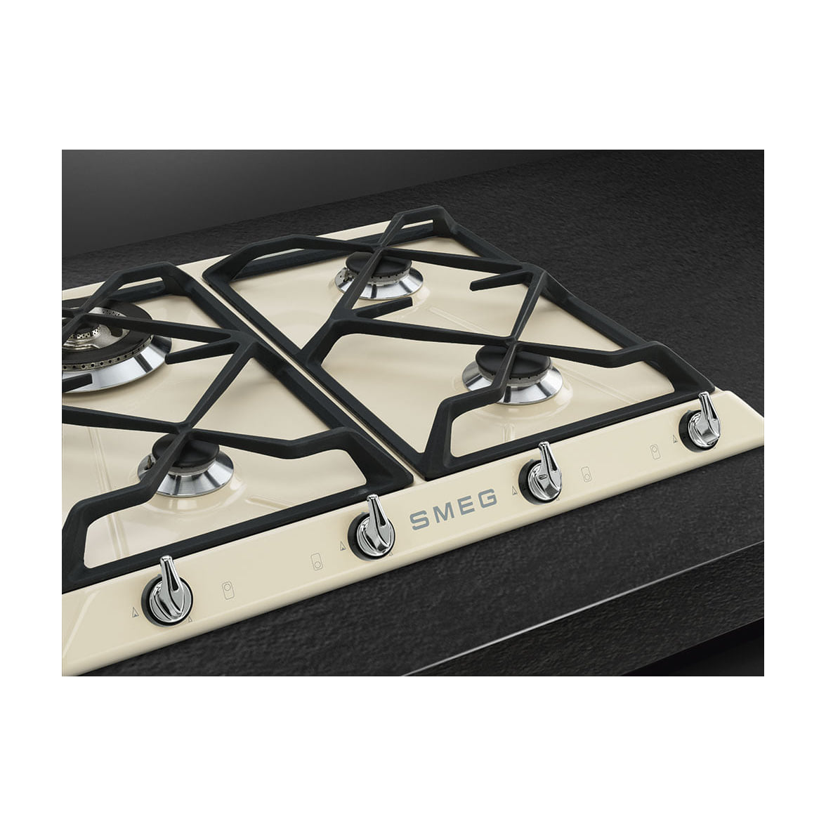 Placa de gas Smeg SR964PGH de 4 zonas, 60 cm, crema