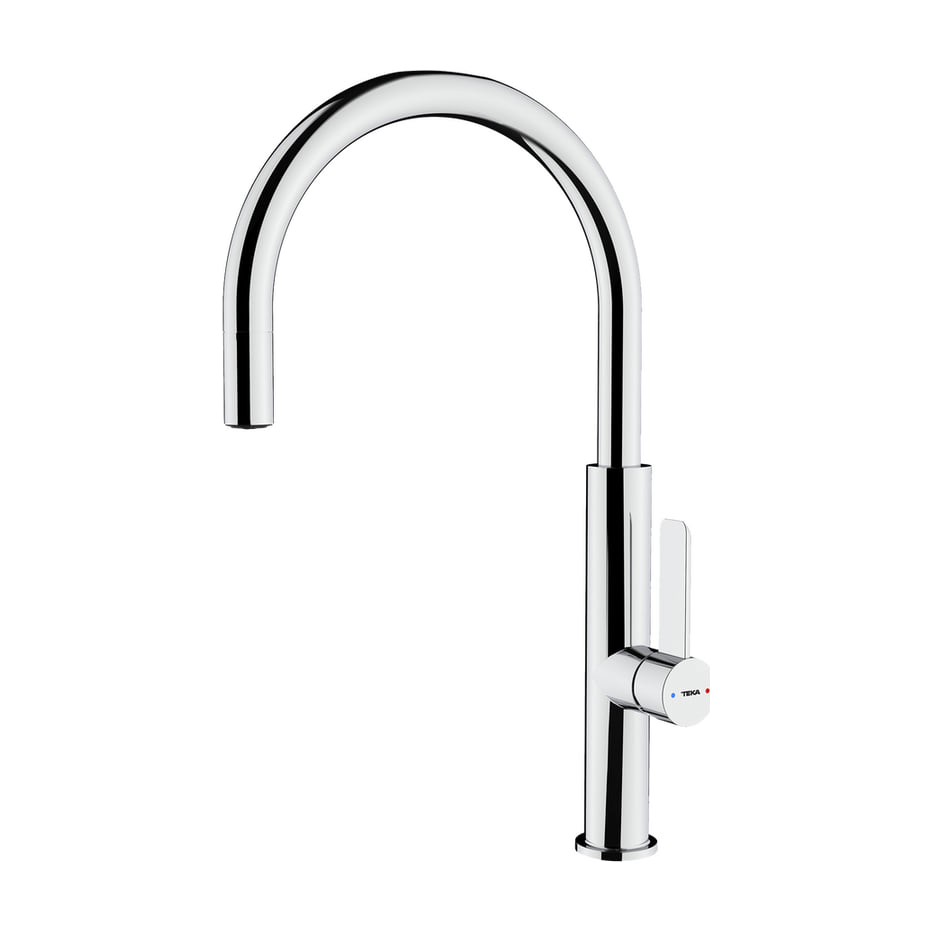 Grifo de cocina Teka FOT 995 monomando cromado con caño alto giratorio