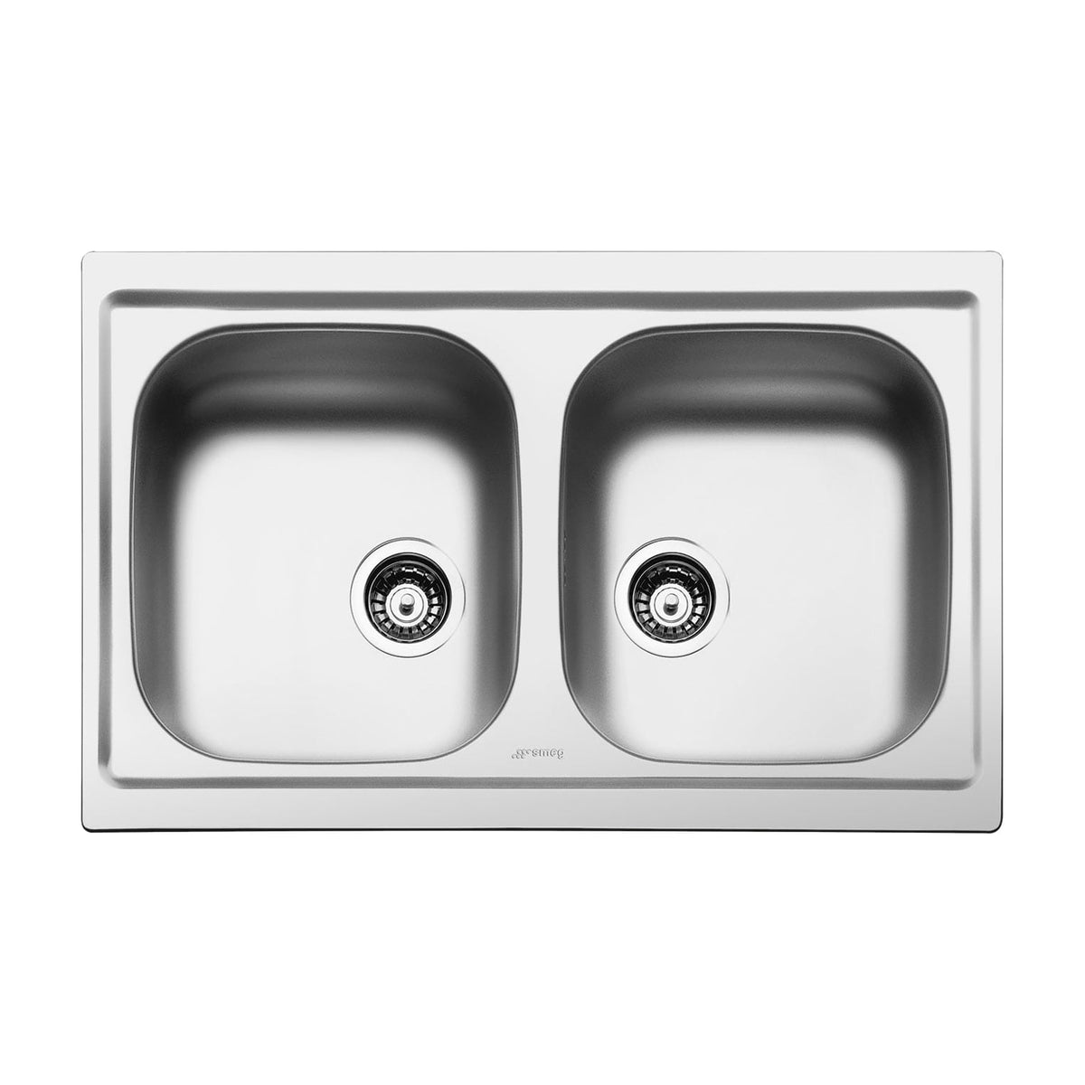Fregadero Smeg LYP792 de acero inoxidable, 2 cubetas y 79 cm