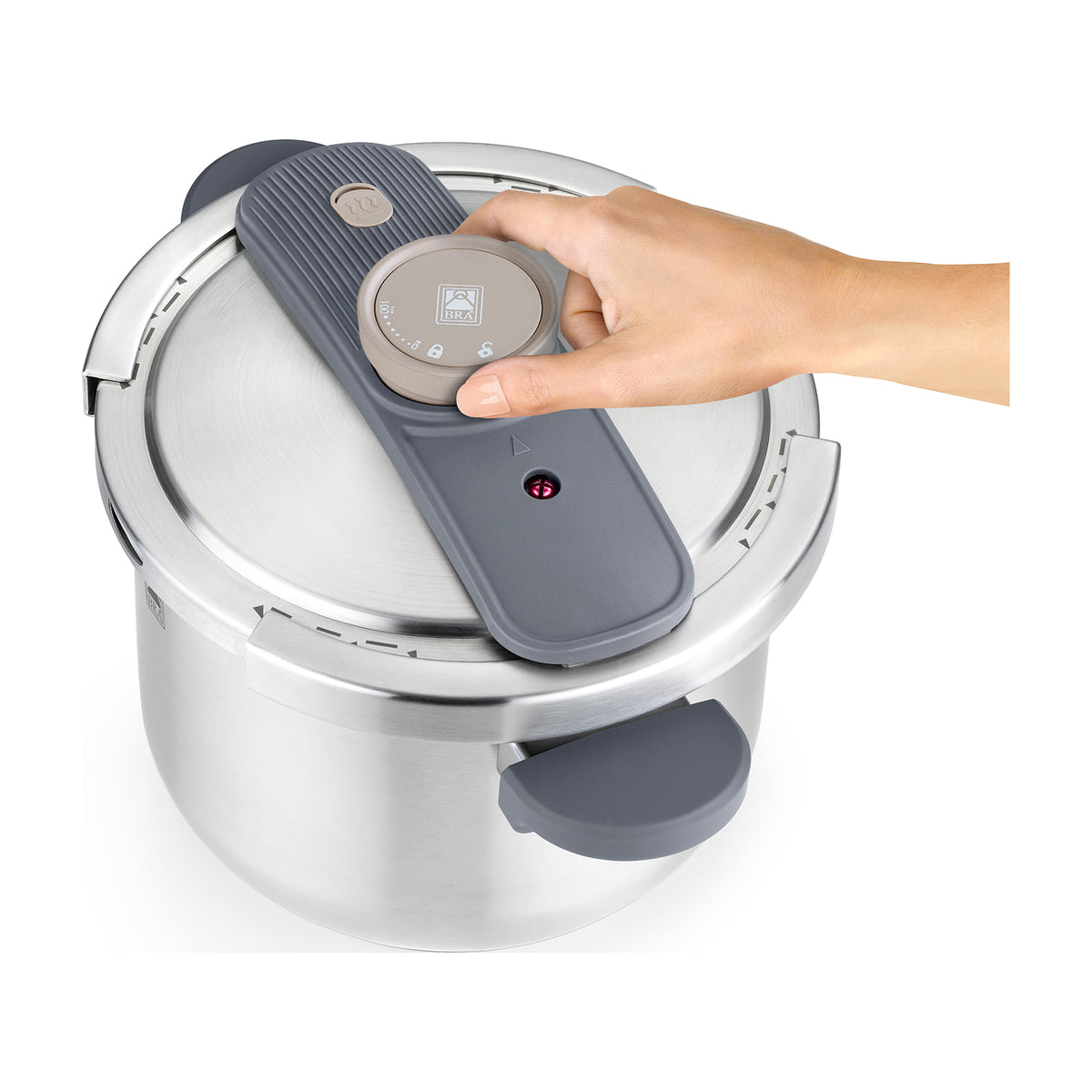 Set de ollas a presión BRA eMotion Duo 4+7 l, inducción y tapa de cristal