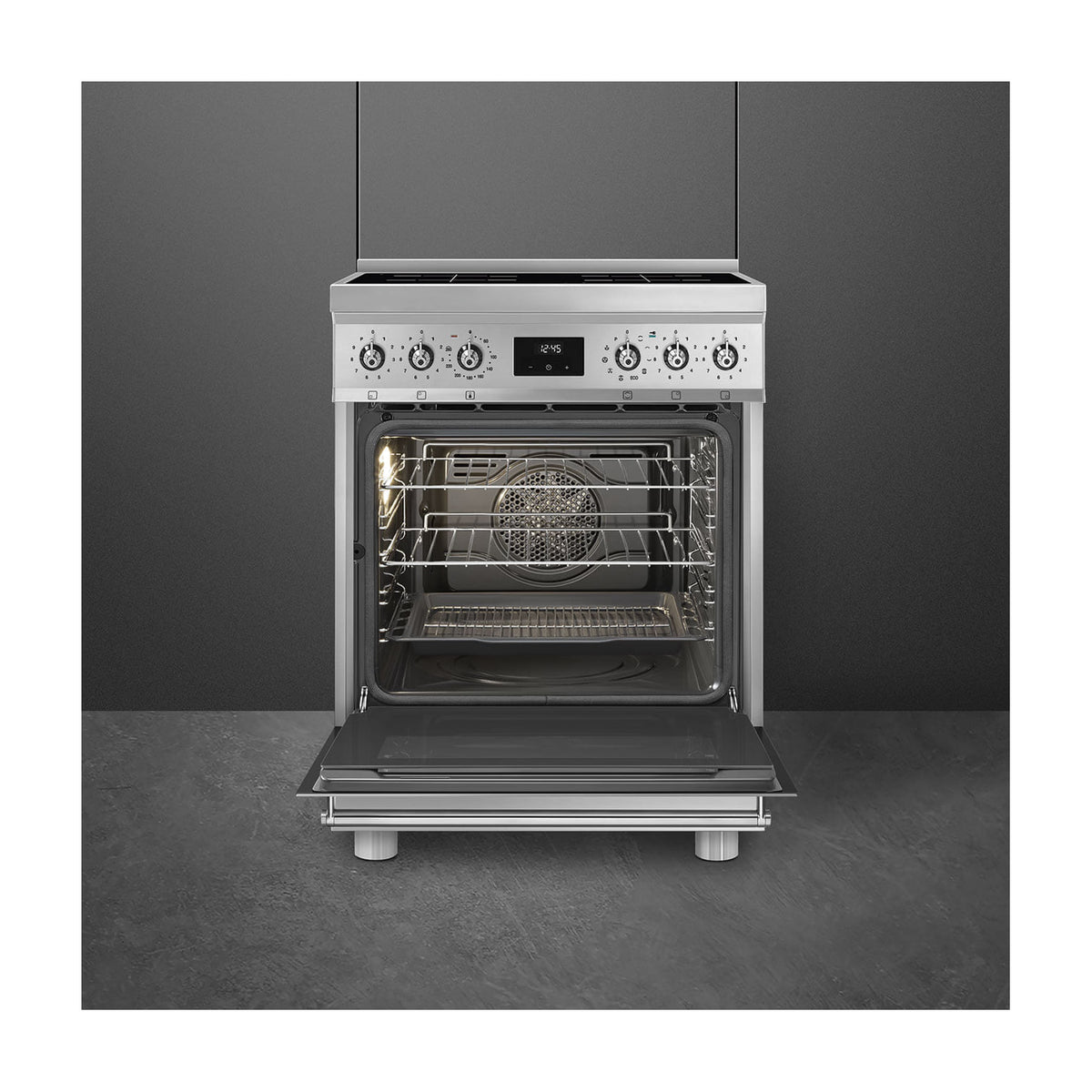 Cocina de inducción Smeg C6IPXM2, horno pirolítico de 70 l, inox