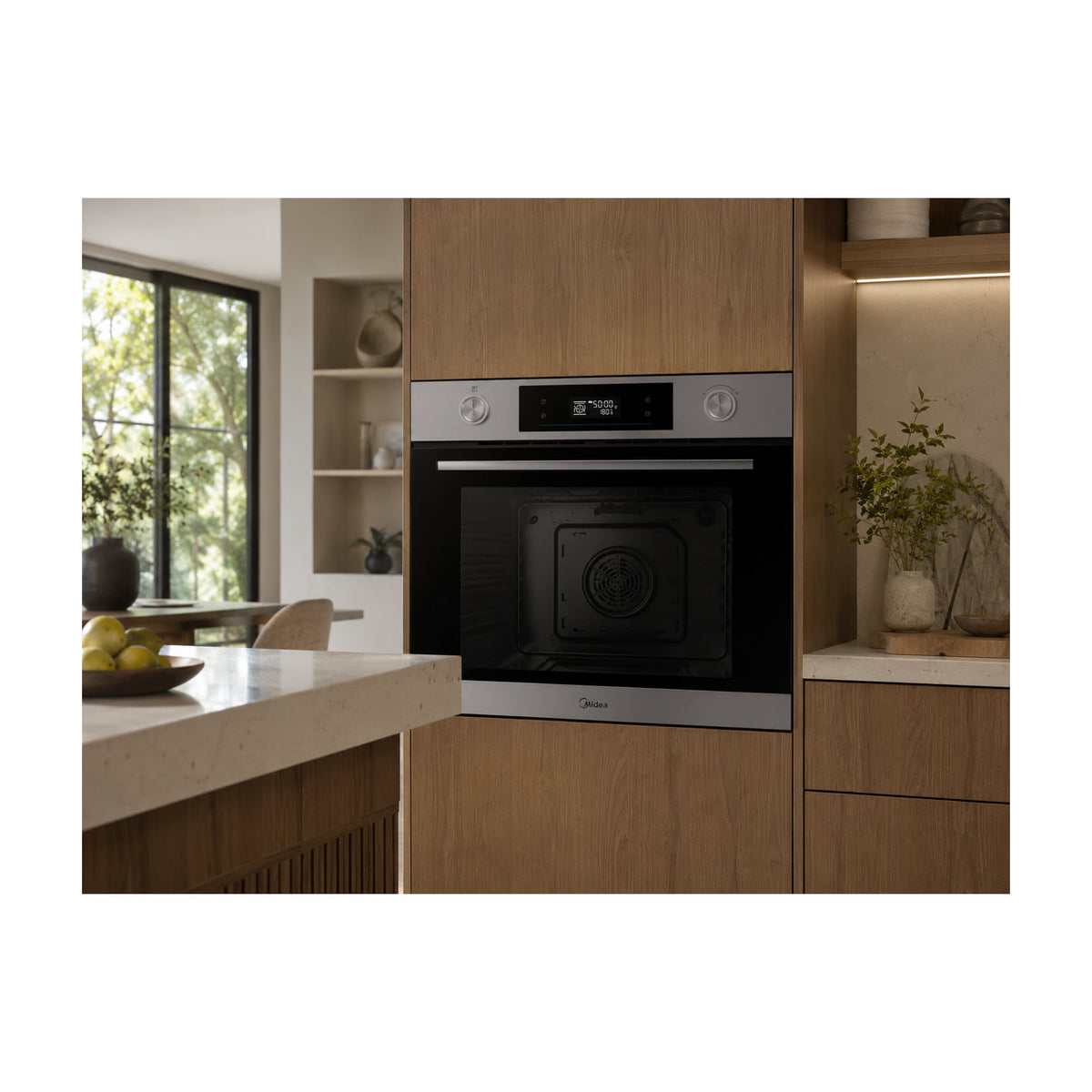 Horno multifunción Midea MBOG2-E6P90(SS) de 70 l con pirólisis