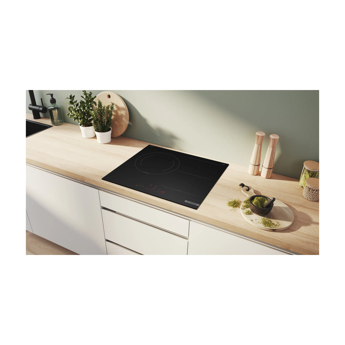 Placa de inducción Bosch PVJ61AHC1E, 60 cm, negro mate