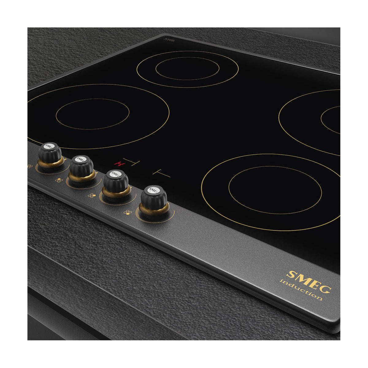 Placa de inducción Smeg SI764AOM de 60 cm con 4 zonas y mandos frontales