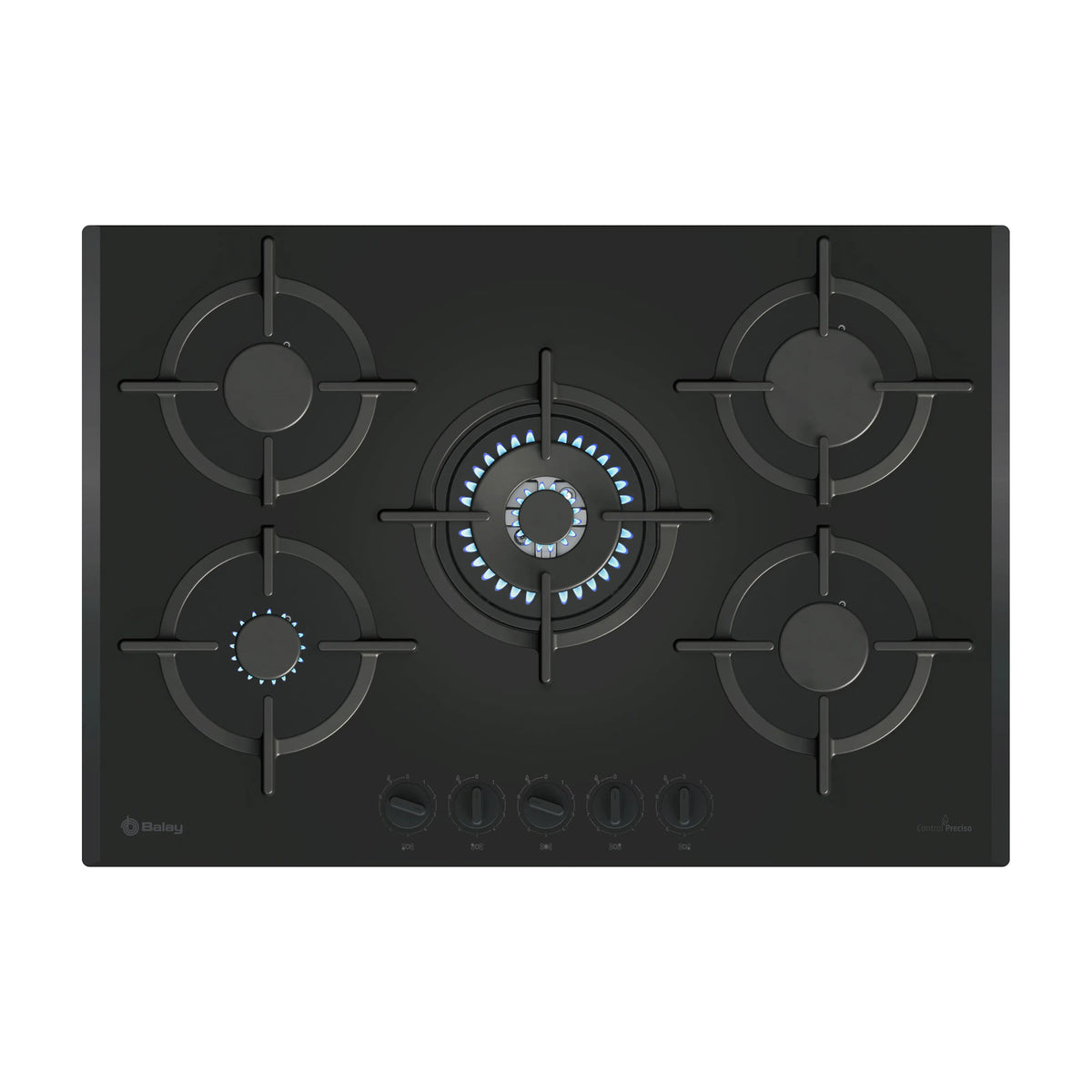 Placa de gas Balay 3ETG676RB de 75 cm con 5 zonas y quemador wok