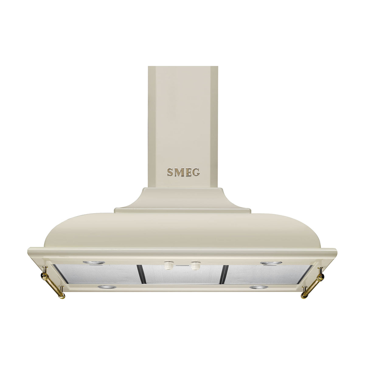 Campana de isla Smeg KCI19POE de 90 cm en color crema