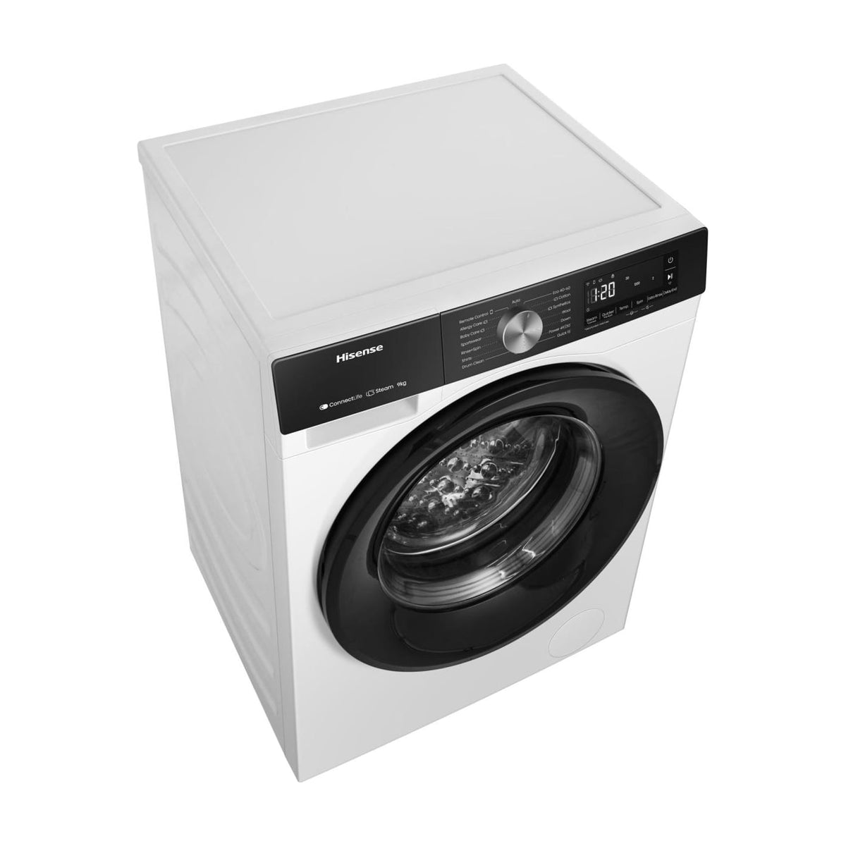 Lavadora Hisense WF3S9043BW3 de 9 kg y 1400 rpm