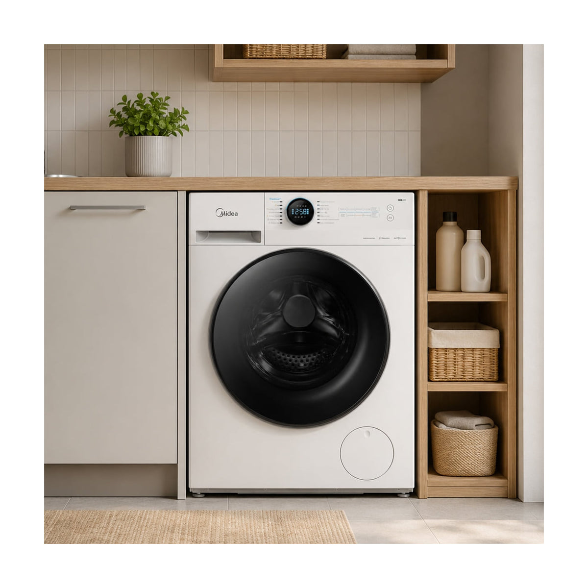 Lavasecadora Midea MF200D80WB/W-ES, 8/6 kg y 1400 rpm