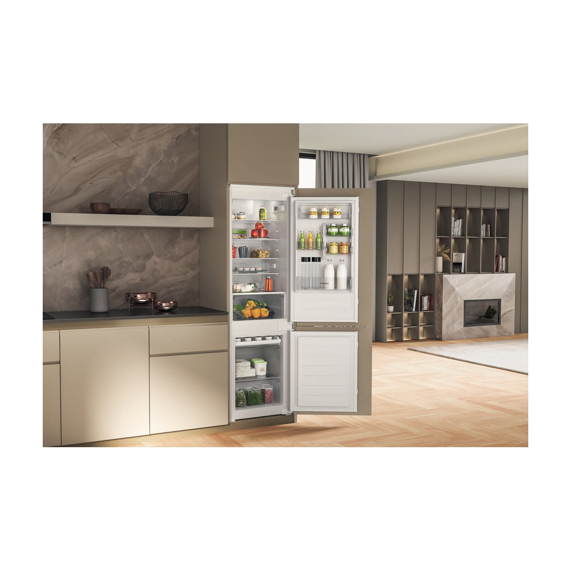 Frigorífico combi integrable Whirlpool WHC18D031A1 de 268 l y 177 cm