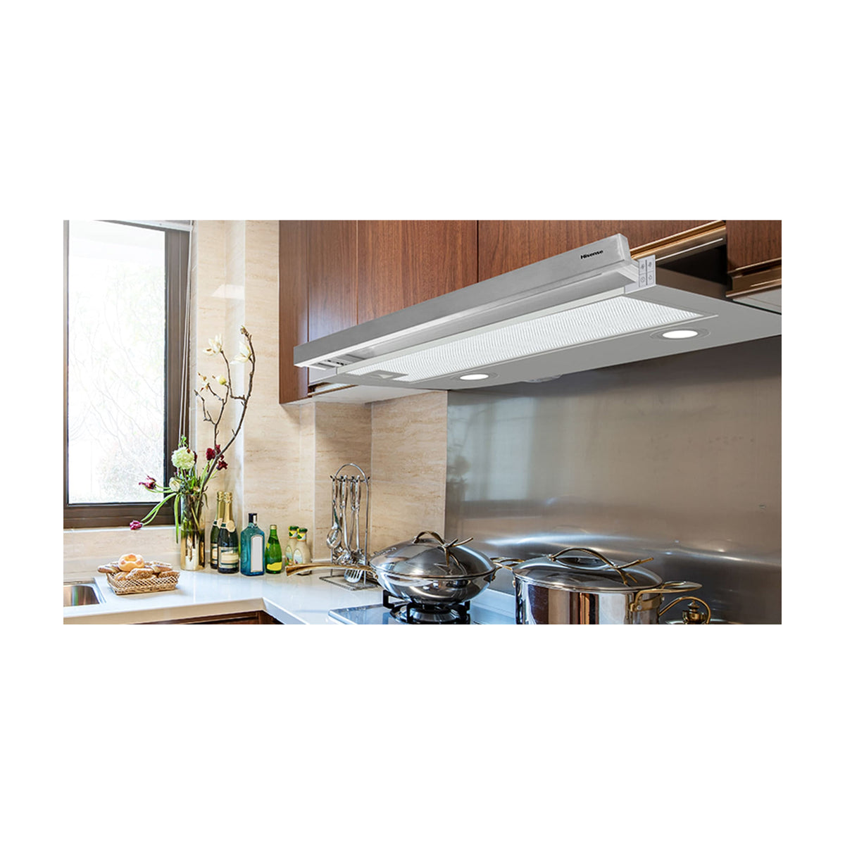 Campana telescópica Hisense CH6TL4BX inox, 60 cm y 450 m³/h