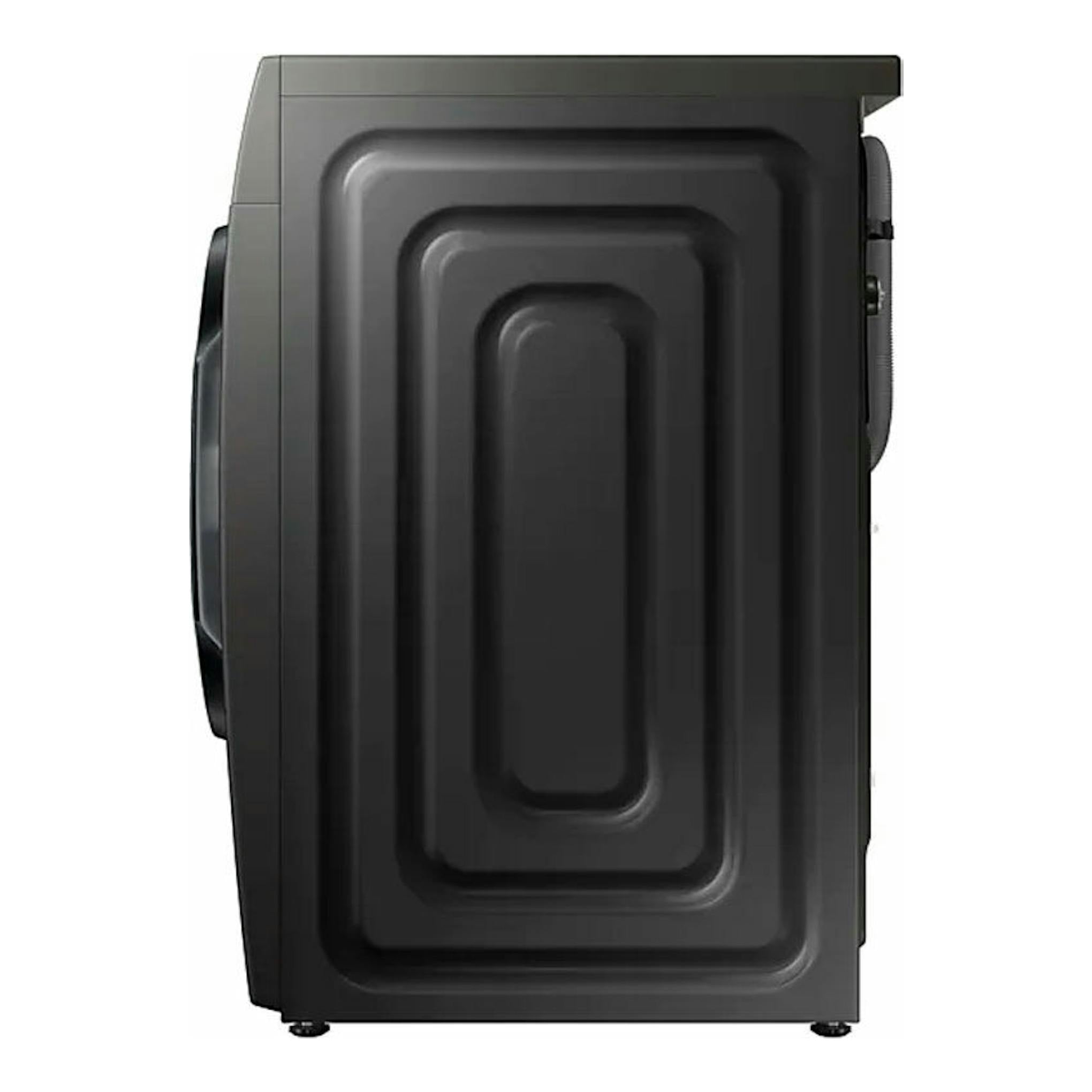 Lavadora Samsung WW90TA046AX/EC negra, vista lateral.