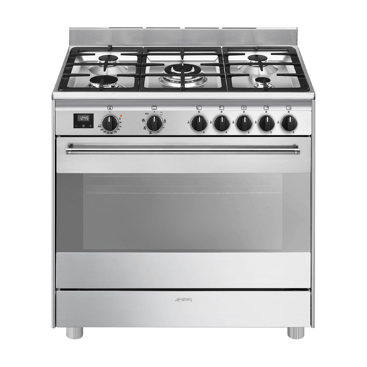 Cocina de gas Smeg BG91X2 con 5 fuegos y horno eléctrico de 115 l