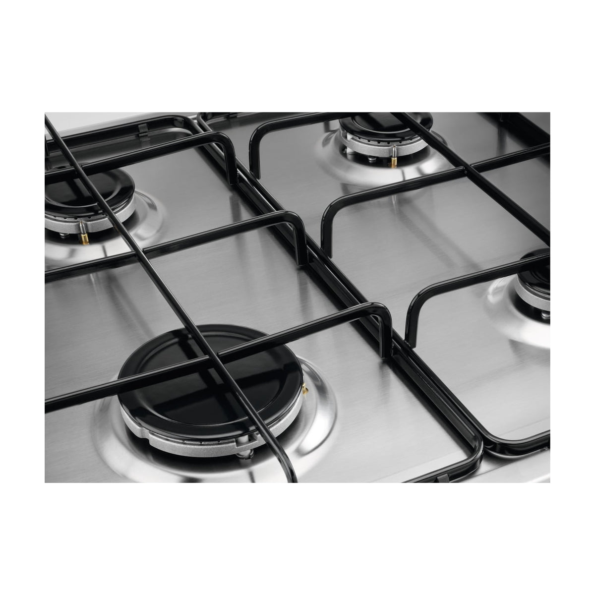 Placa de gas Electrolux KGS6404SX, 4 zonas y 60 cm, inox antihuellas
