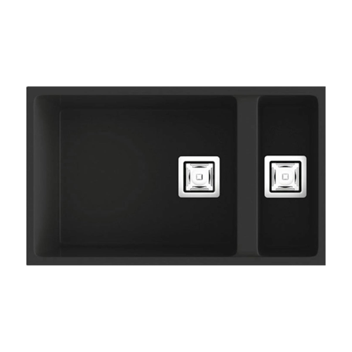 Fregadero Poalgi Zie 70 1½C Roc Stone, un seno y medio, negro mate