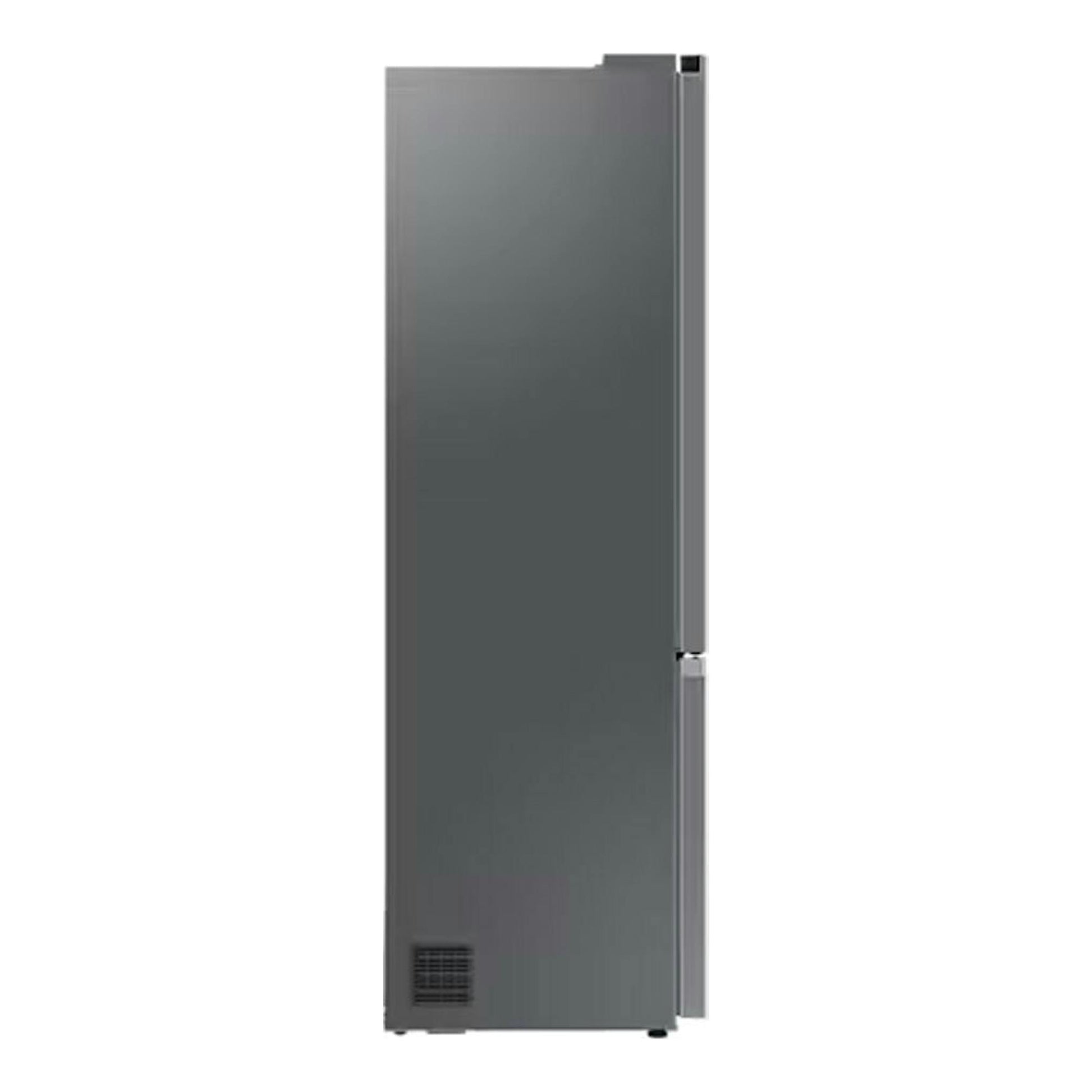 Frigorífico combi Samsung RB38C607AS9/EF gris, vista lateral frontal sobre fondo blanco.