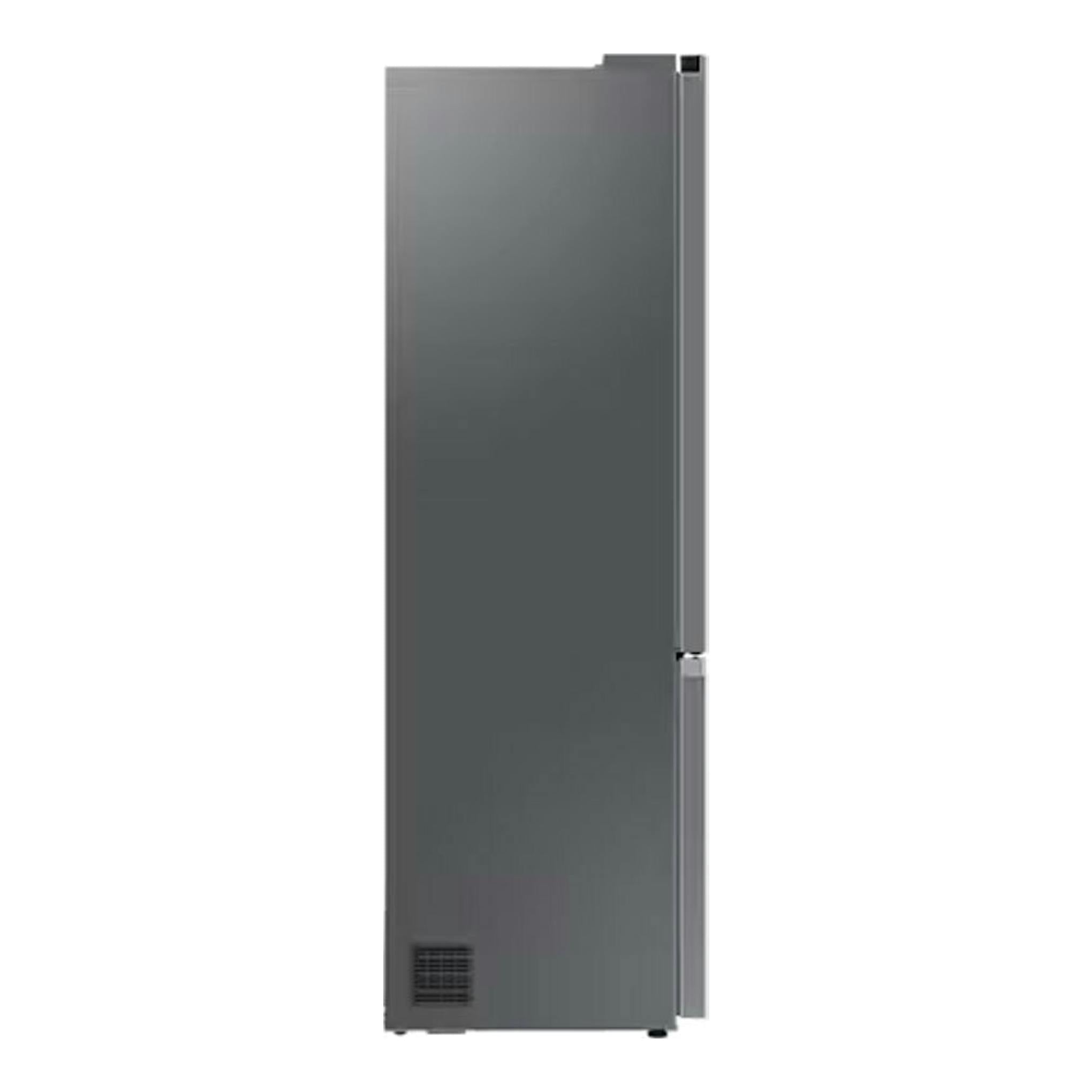 Frigorífico combi Samsung RB38C607AS9/EF gris, vista lateral frontal sobre fondo blanco.
