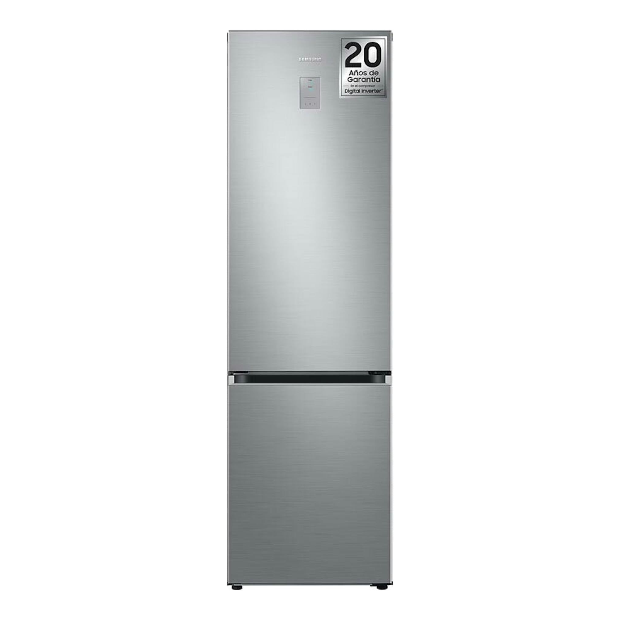 Frigorífico combi Samsung RB38C776CS9/EF inox, vista frontal, de dos puertas.