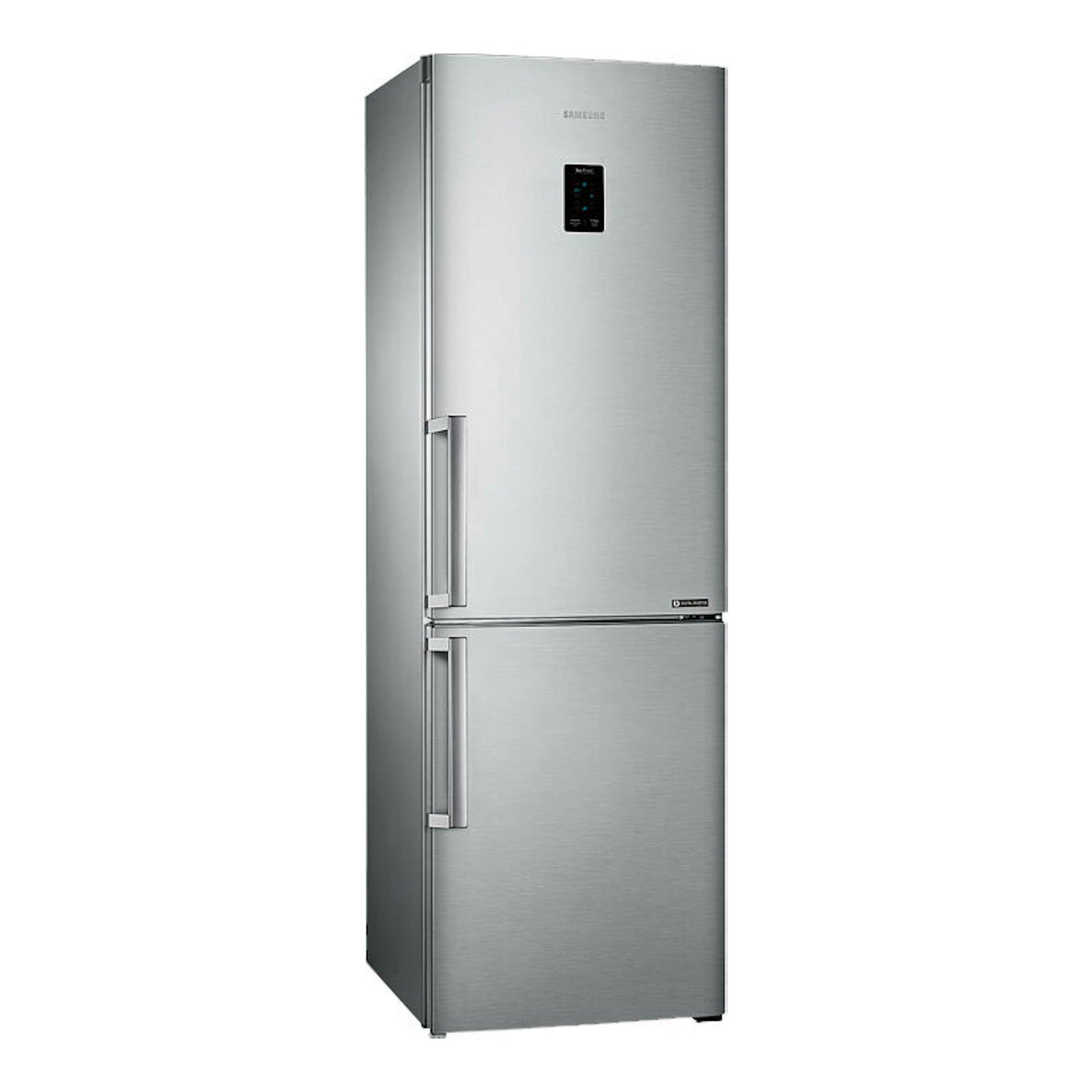 Frigorífico combi Samsung RB33J3315SA/EF inox, vista frontal, dos puertas, color plateado.