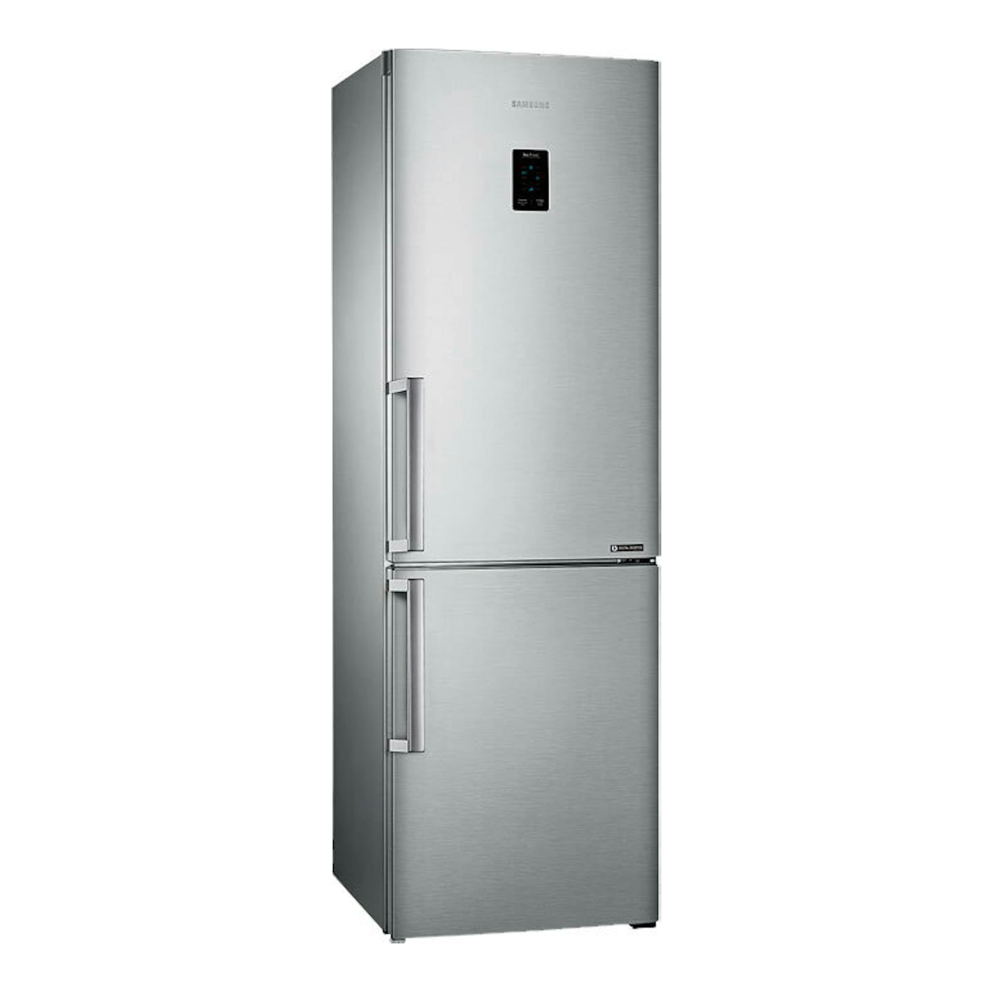Frigorífico combi Samsung RB33J3315SA/EF inox, vista frontal, dos puertas, color plateado.