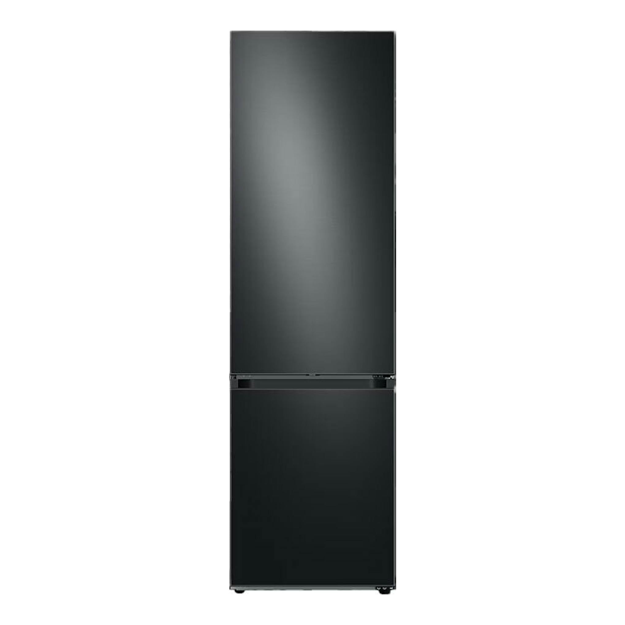 Frigorífico combi Samsung RB38C7B6AB1/EF negro, vista frontal sobre fondo blanco.