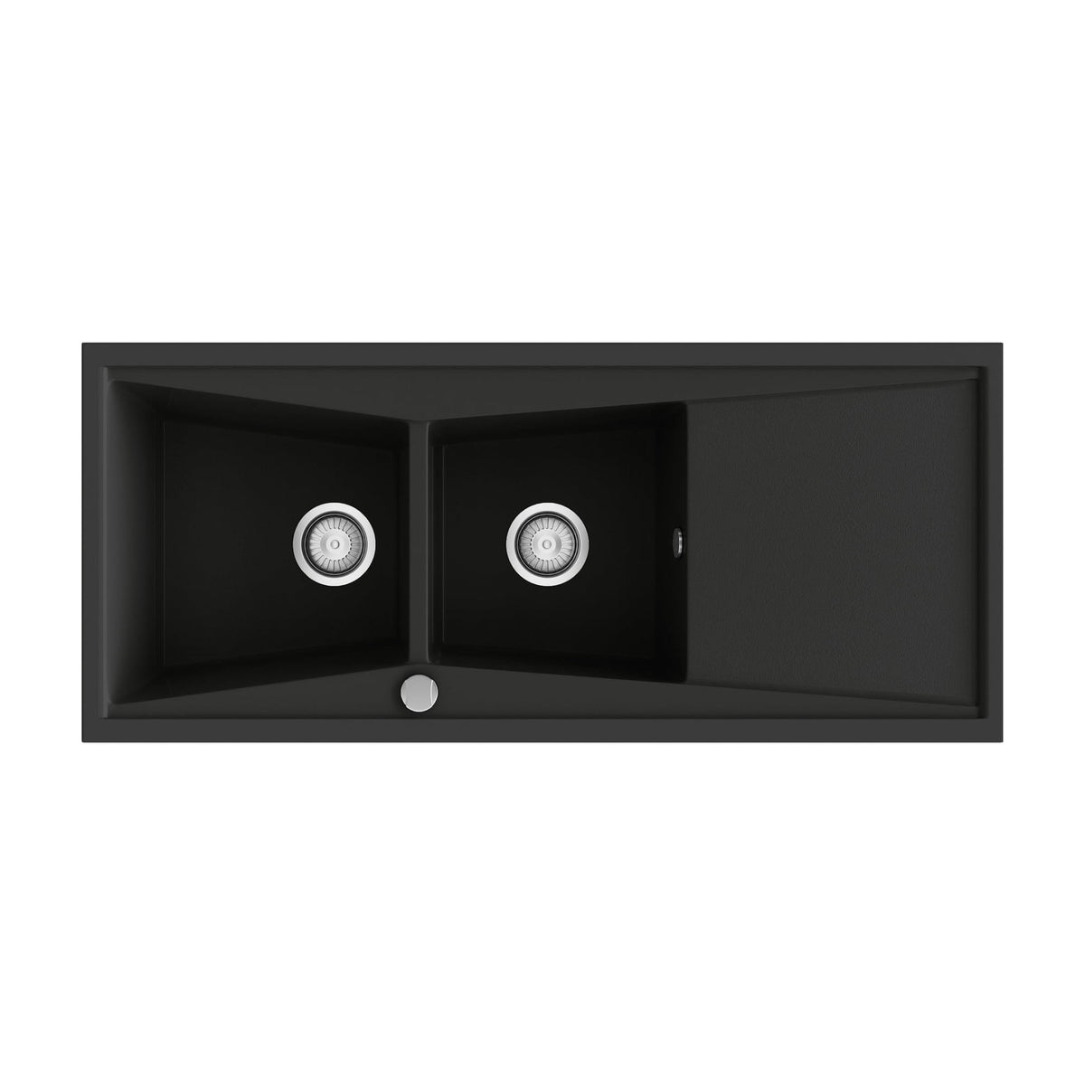 Fregadero Poalgi Kuma 306 de dos cubetas con escurridor, negro brillo