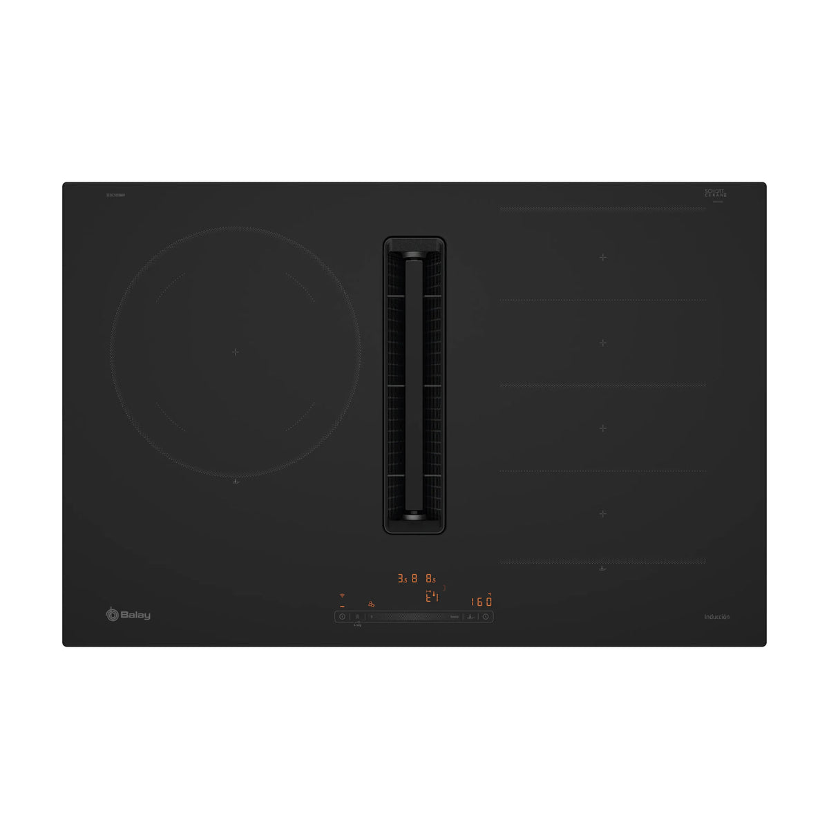 Placa de inducción con extractor Balay 3EBC989MH, 80 cm, FlexInducción