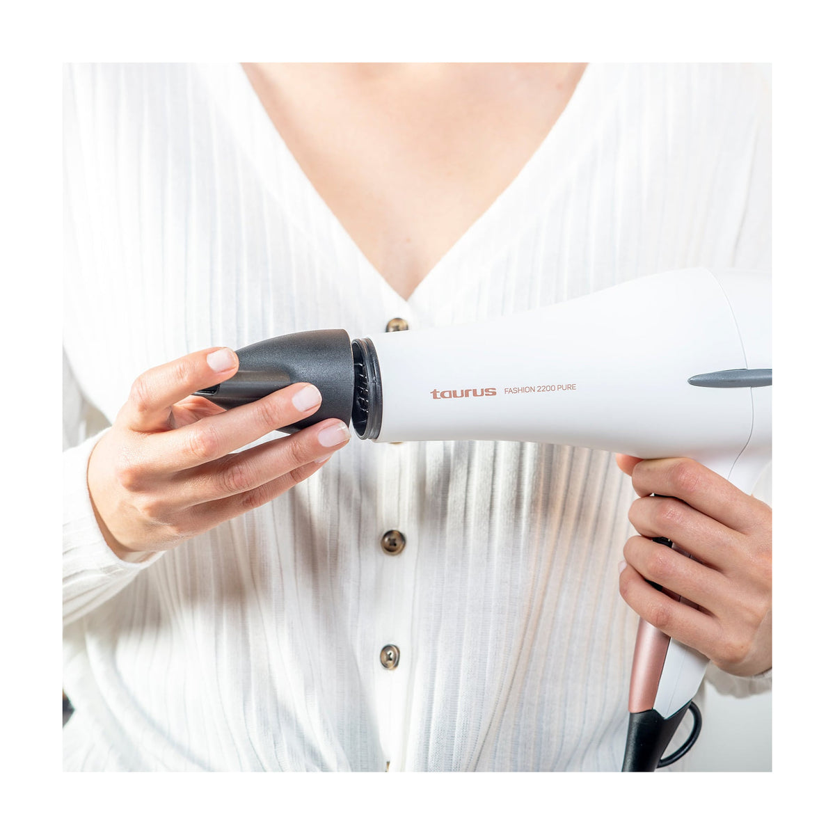 Secador de pelo Taurus Fashion 2200 Pure, 2200 W y motor AC